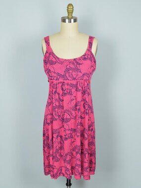 FRESH PRODUCE PINK TROPICAL GEOMETRIC PRINT SLEEVELESS MIDI DRESS